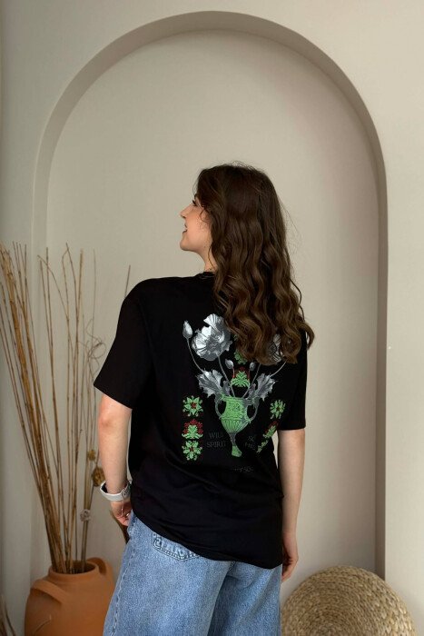 T-SHIRT ME IMAZH PARA & MBRAPA PER FEMRA + 6 PALE CORAPE DHURATE NE NGJYRE TE ZEZE - 2