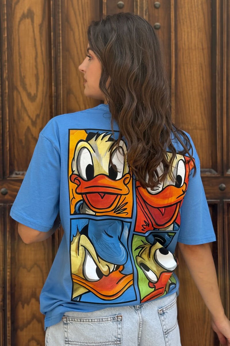 T-SHIRT ME IMAZH PËR FEMRA NË NGJYRËN BLU E ZBARDHUR - 4