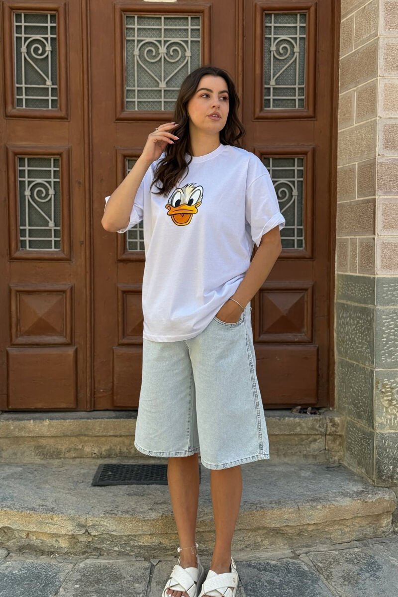 T-SHIRT ME IMAZH PËR FEMRA NË NGJYRËN E BARDHË - 1