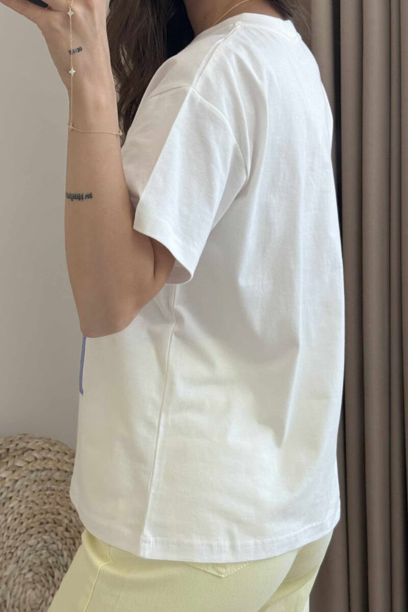 T-SHIRT ME IMAZH PËR FEMRA NË NGJYRËN E BARDHË - 4