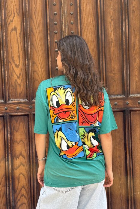 T-SHIRT ME IMAZH PËR FEMRA NË NGJYRËN JESHILE - 5