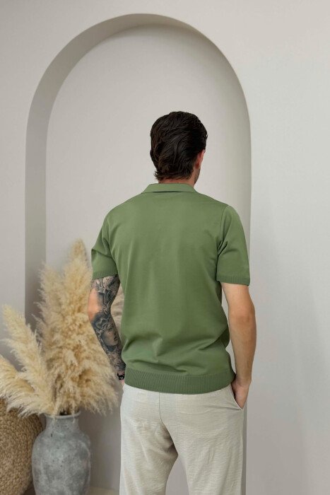 T-SHIRT ME JAKE POLO PER MESHKUJ NE NGJYRE JESHILE - 4