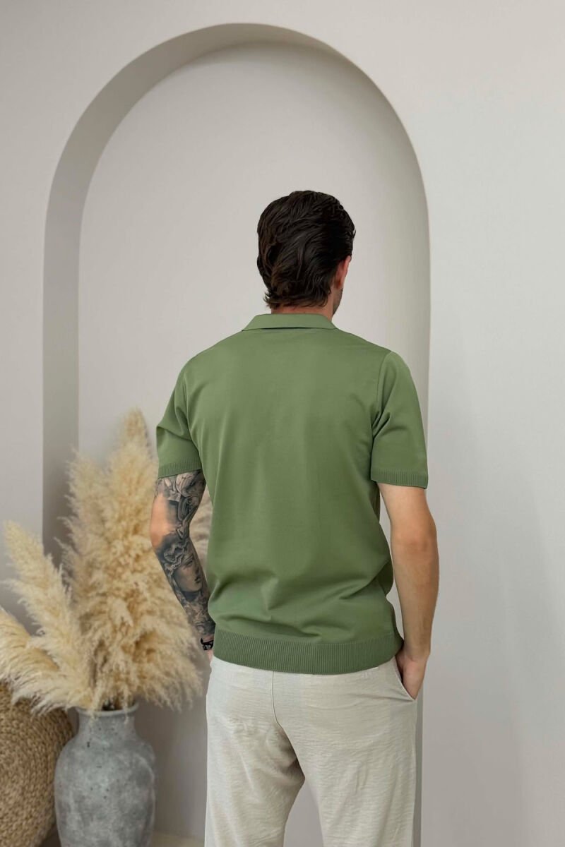 T-SHIRT ME JAKE POLO PER MESHKUJ NE NGJYRE JESHILE - 4