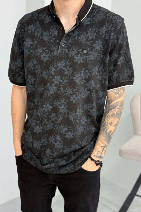 T-SHIRT ME JAKE POLO DHE BUTONA PER MESHKUJ NE NGJYRE TE ZEZE - 2