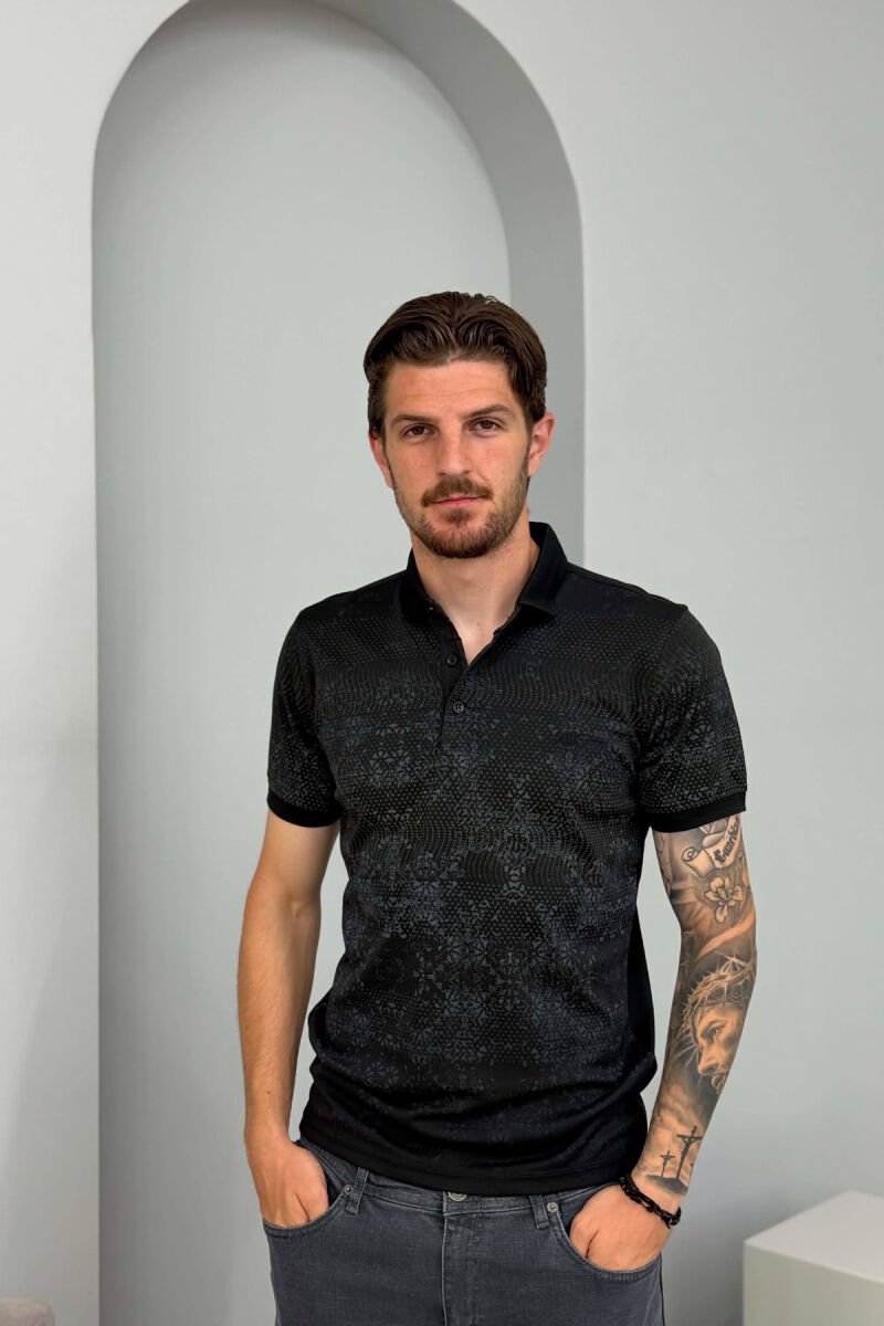 T-SHIRT ME JAKE POLO DHE ME DIZAJN PER MESHKUJ NE NGJYRE TE ZEZE - 1