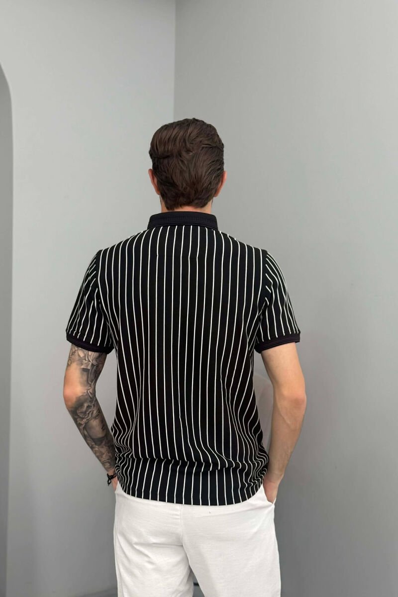 T-SHIRT ME JAKE POLO DHE ME DIZAJN VIJASH PER MESHKUJ NE NGJYRE TE ZEZE - 3