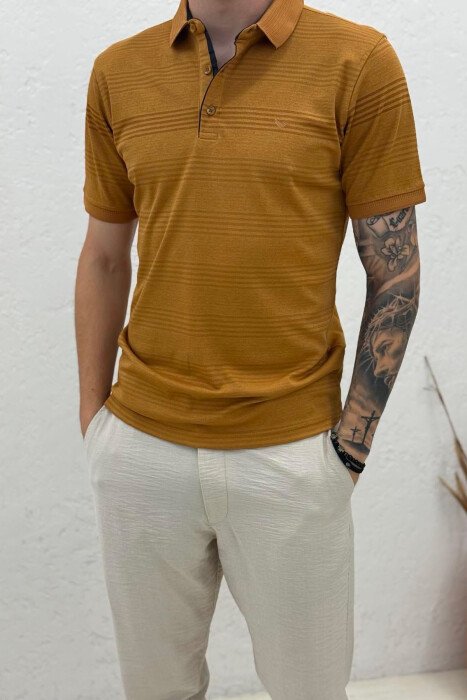 T-SHIRT ME JAKE POLO ME DIZENJO PER MESHKUJ NE NGJYRE BLU TE ZBARDHUR - 2