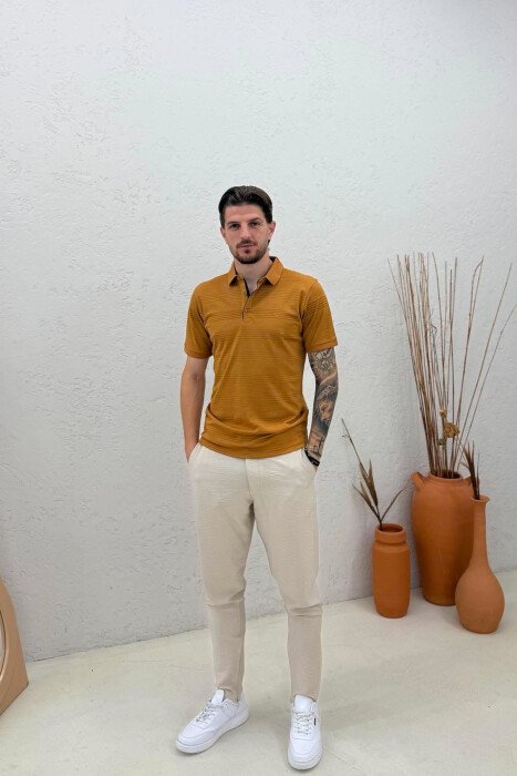T-SHIRT ME JAKE POLO ME DIZENJO PER MESHKUJ NE NGJYRE BLU TE ZBARDHUR - 3