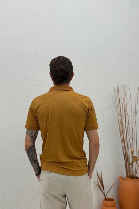 T-SHIRT ME JAKE POLO ME DIZENJO PER MESHKUJ NE NGJYRE BLU TE ZBARDHUR - 4