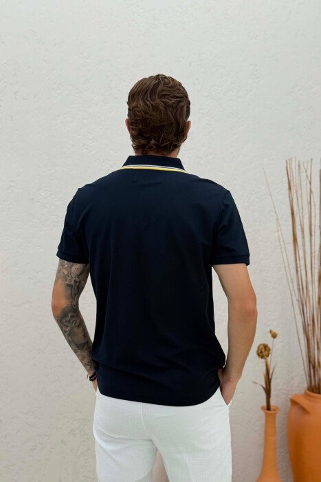 T-SHIRT ME JAKE POLO PER MESHKUJ NE NGJYRE BLU - 2
