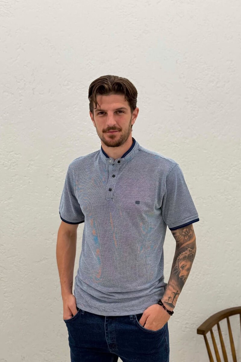 T SHIRT ME JAKE POLO PER MESHKUJ NE NGJYRE BLU - 1