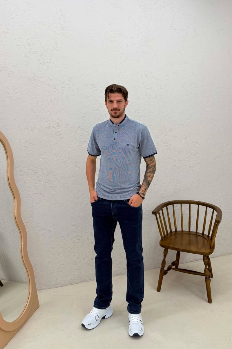 T SHIRT ME JAKE POLO PER MESHKUJ NE NGJYRE BLU - 3