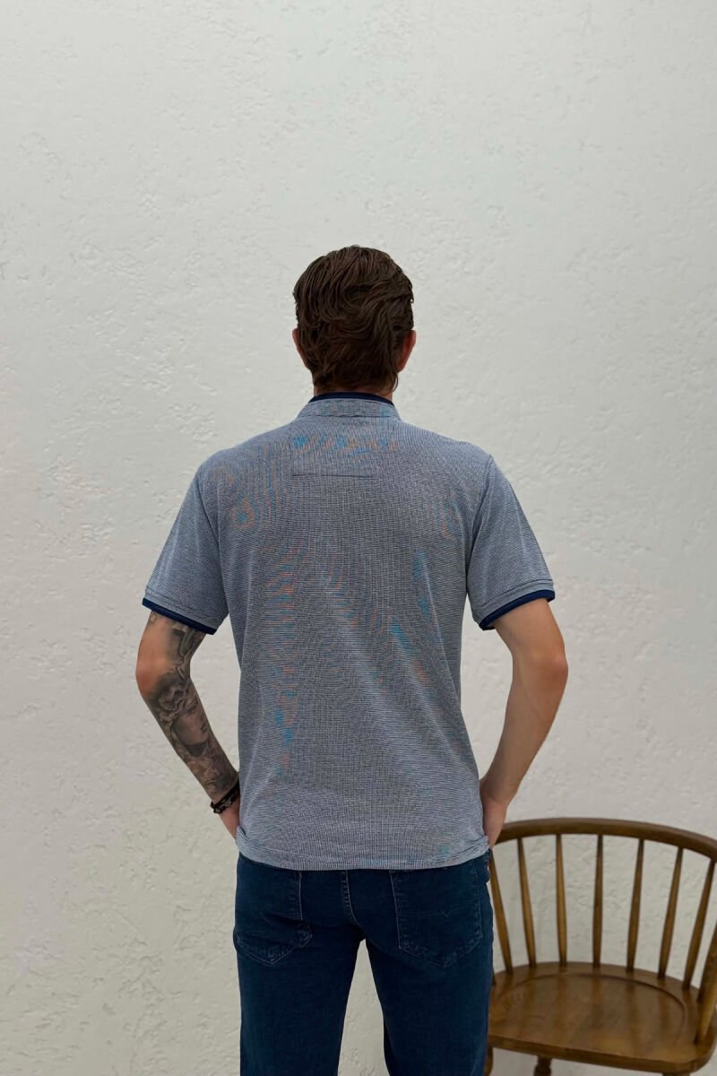 T SHIRT ME JAKE POLO PER MESHKUJ NE NGJYRE BLU - 4