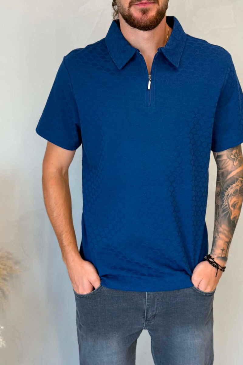 T-SHIRT ME JAKE POLO PER MESHKUJ NE NGJYRE BLU - 4