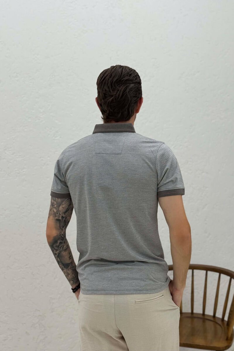 T-SHIRT ME JAKE POLO PER MESHKUJ NE NGJYRE GRI - 4