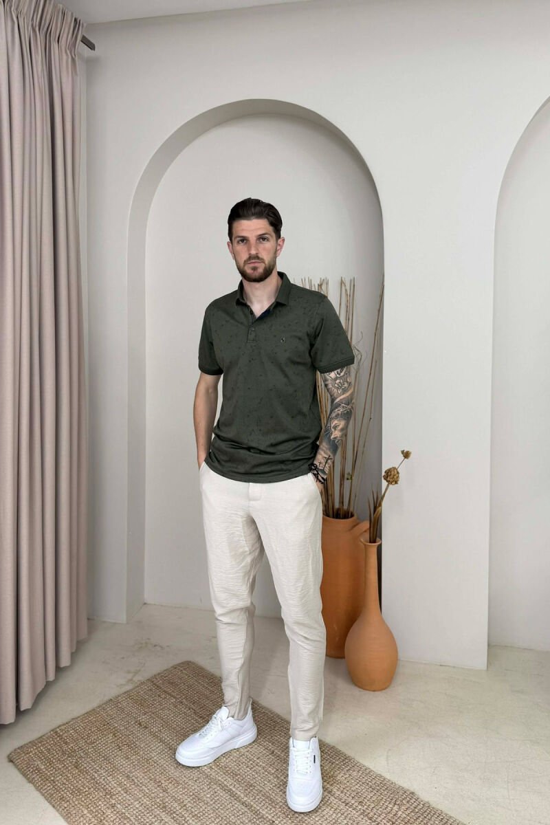 T-SHIRT ME JAKE POLO PER MESHKUJ NE NGJYRE JESHILE - 3