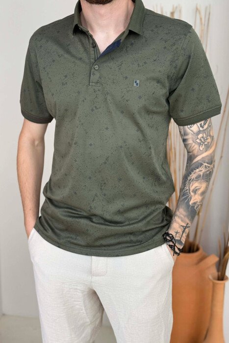 T-SHIRT ME JAKE POLO PER MESHKUJ NE NGJYRE JESHILE - 4