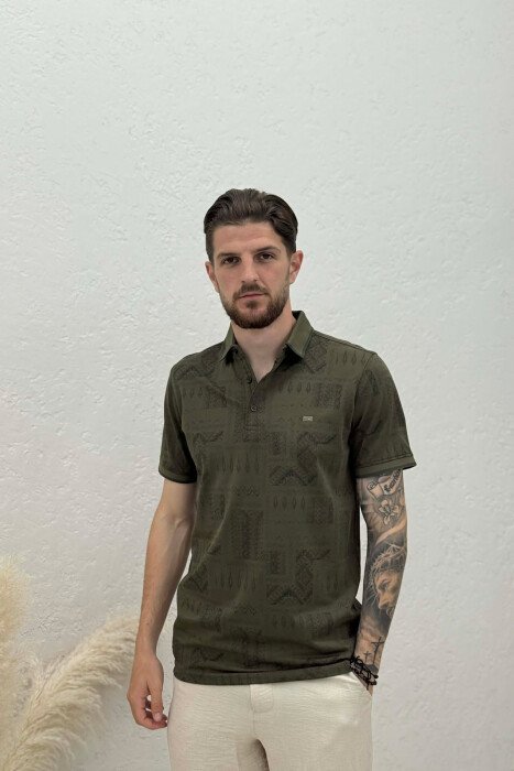 T-SHIRT ME JAKE POLO PER MESHKUJ NE NGJYRE JESHILE - 1