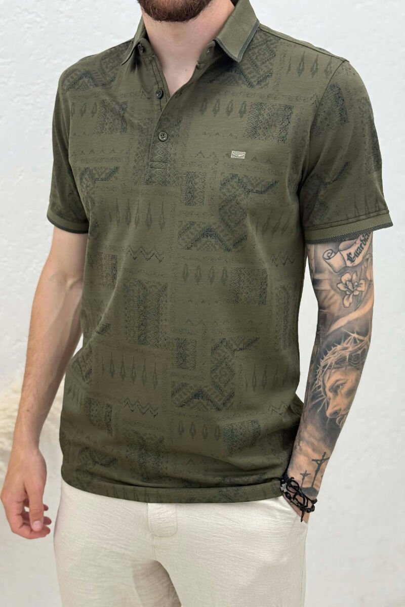 T-SHIRT ME JAKE POLO PER MESHKUJ NE NGJYRE JESHILE - 2