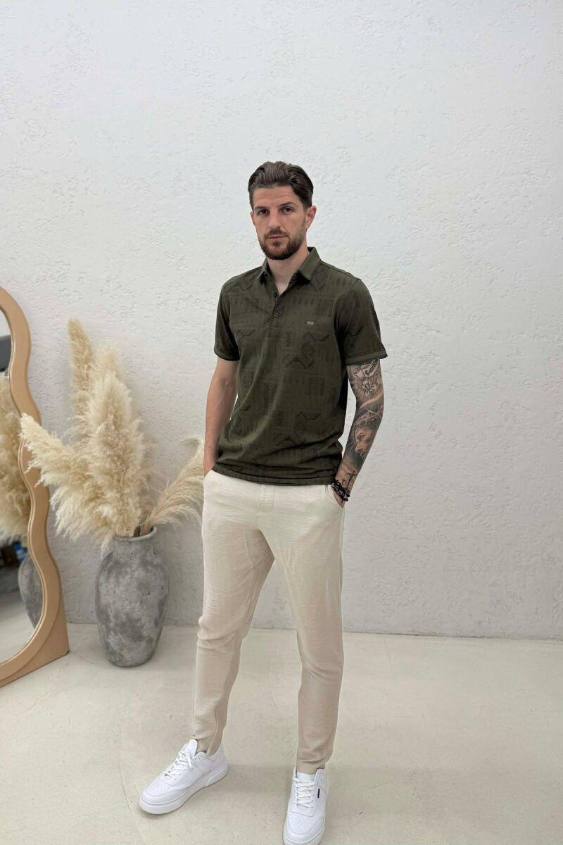 T-SHIRT ME JAKE POLO PER MESHKUJ NE NGJYRE JESHILE - 3