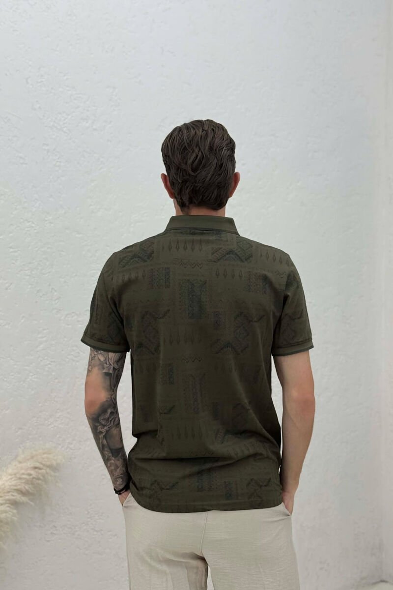 T-SHIRT ME JAKE POLO PER MESHKUJ NE NGJYRE JESHILE - 4
