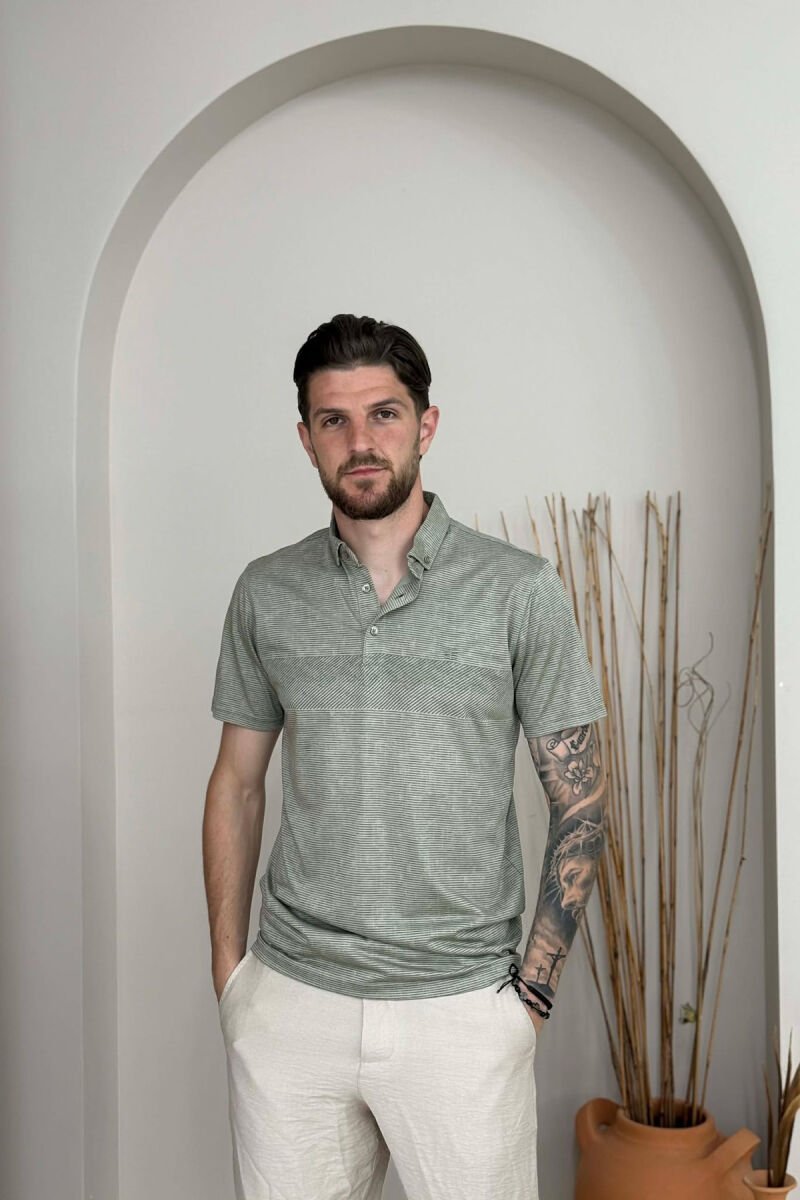 T-SHIRT ME JAKE POLO PER MESHKUJ NE NGJYRE MENTE - 1