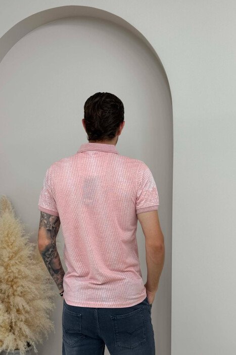 T-SHIRT ME JAKE POLO PER MESHKUJ NE NGJYRE PUDER - 4