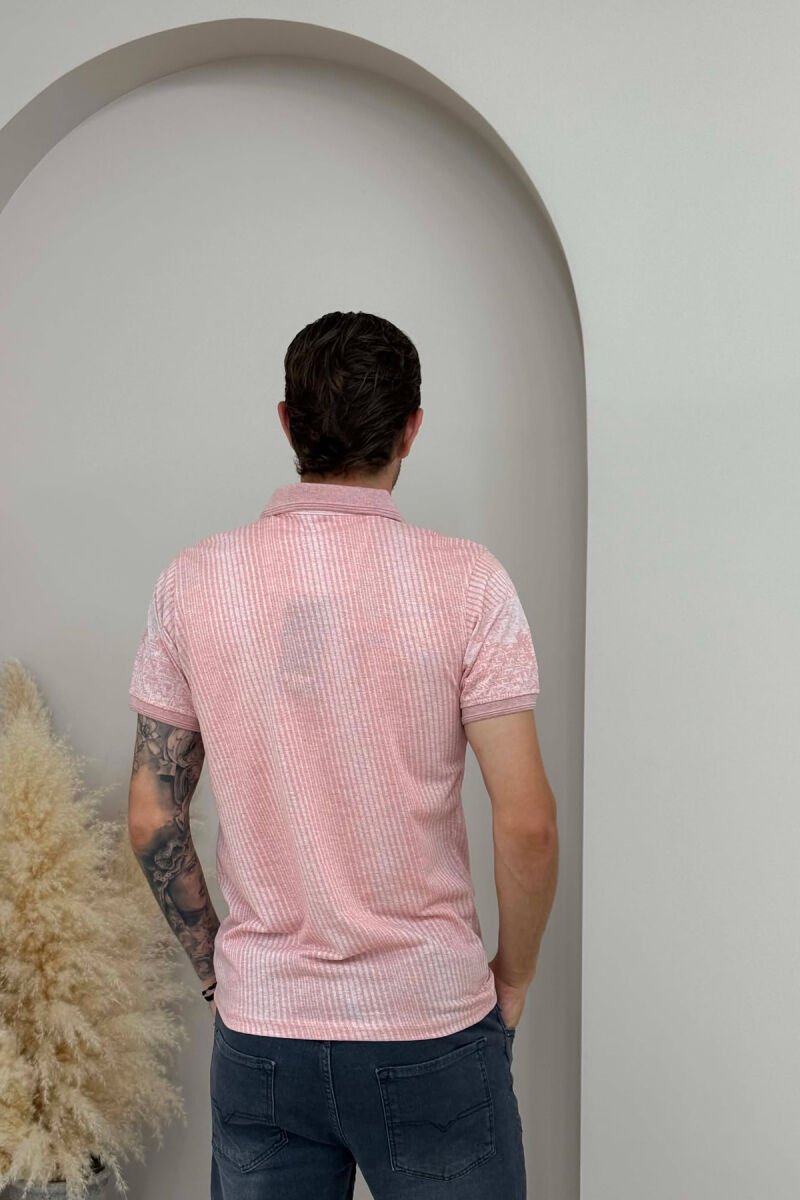 T-SHIRT ME JAKE POLO PER MESHKUJ NE NGJYRE PUDER - 4