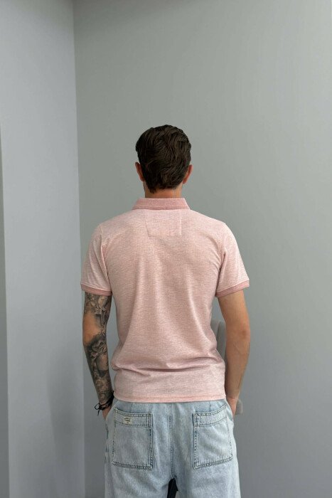 T-SHIRT ME JAKE POLO PER MESHKUJ NE NGJYRE PUDER - 3