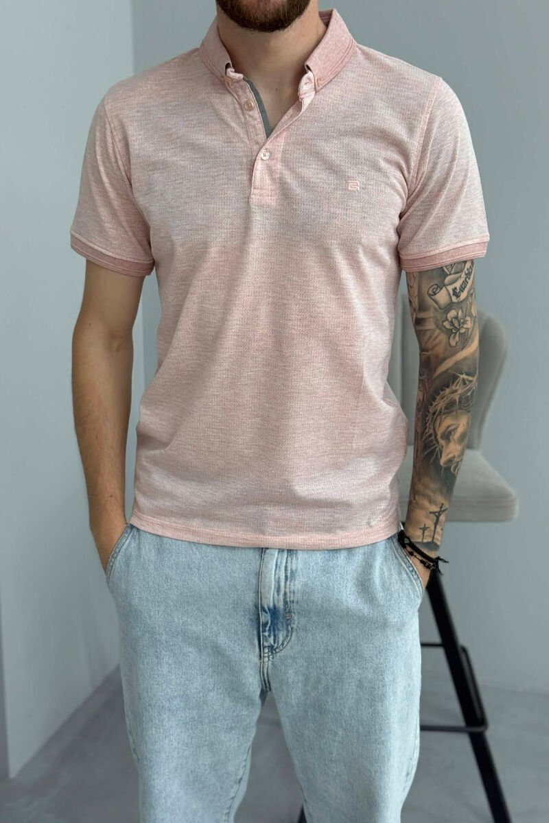 T-SHIRT ME JAKE POLO PER MESHKUJ NE NGJYRE PUDER - 4