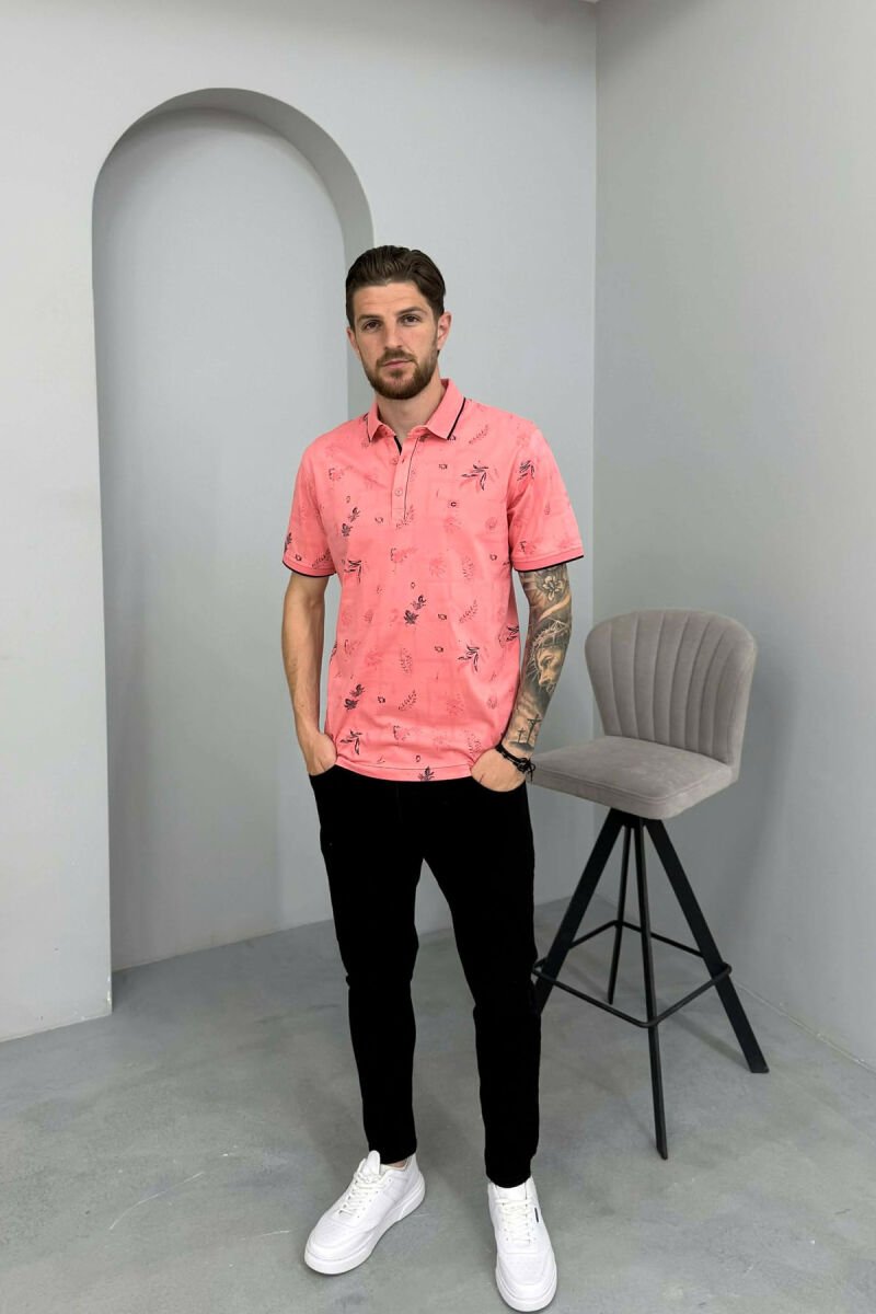 T-SHIRT ME JAKE POLO PER MESHKUJ NE NGJYRE ROZE - 3