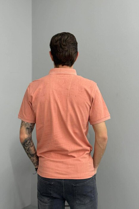 T-SHIRT ME JAKE POLO PER MESHKUJ NE NGJYRE SALMON - 3
