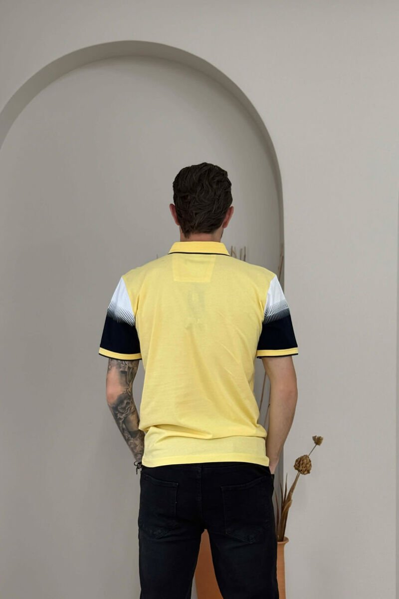 T-SHIRT ME JAKE POLO PER MESHKUJ NE NGJYRE TE VERDHE - 2