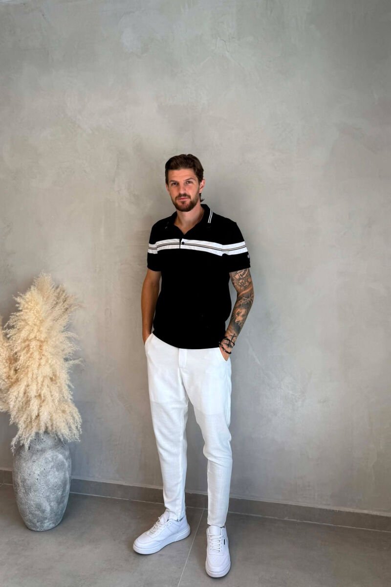 T-SHIRT ME JAKE POLO PER MESHKUJ NE NGJYRE TE ZEZE - 3