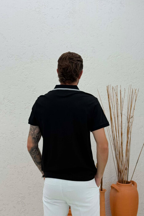 T-SHIRT ME JAKE POLO PER MESHKUJ NE NGJYRE TE ZEZE - 2