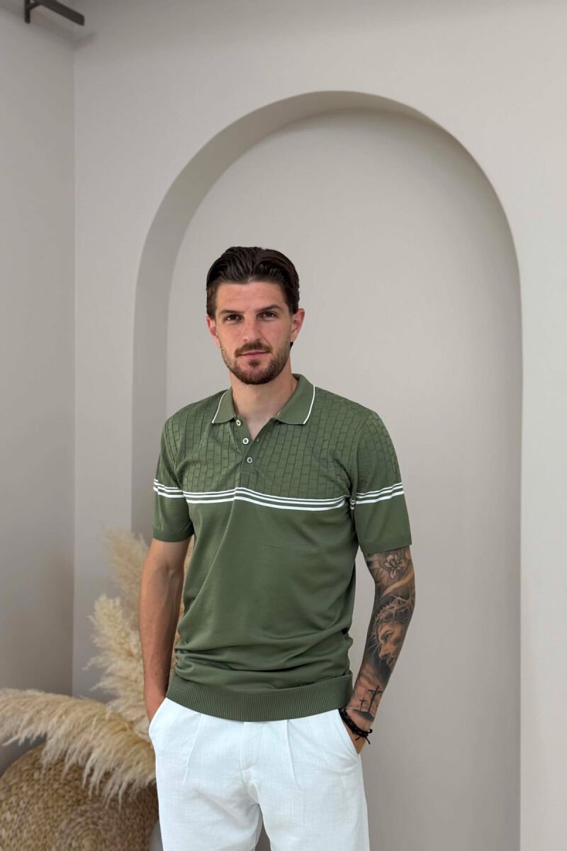 T-SHIRT ME JAKE POLO PER MESHKUJ NE NGJYRE ULLI - 1