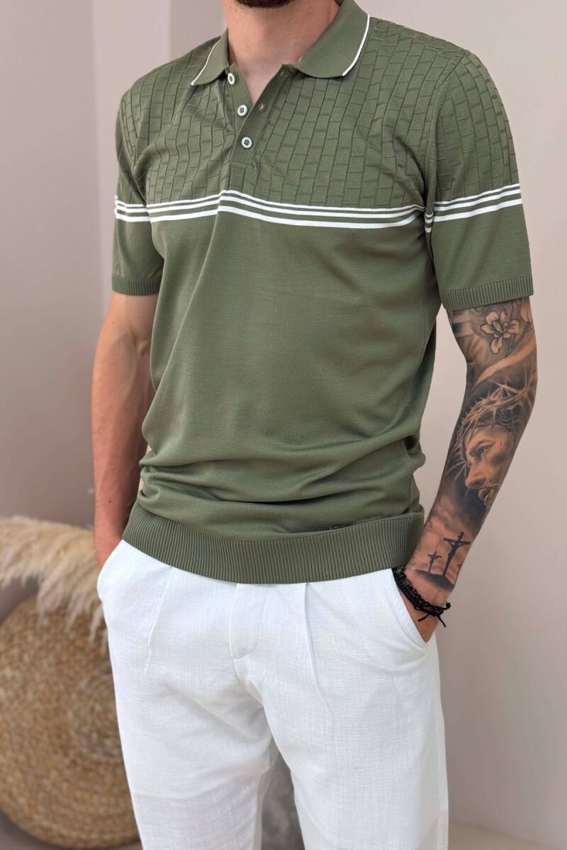 T-SHIRT ME JAKE POLO PER MESHKUJ NE NGJYRE ULLI - 2