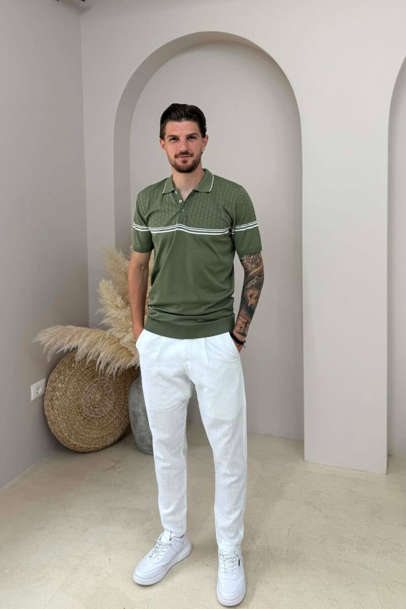 T-SHIRT ME JAKE POLO PER MESHKUJ NE NGJYRE ULLI - 3