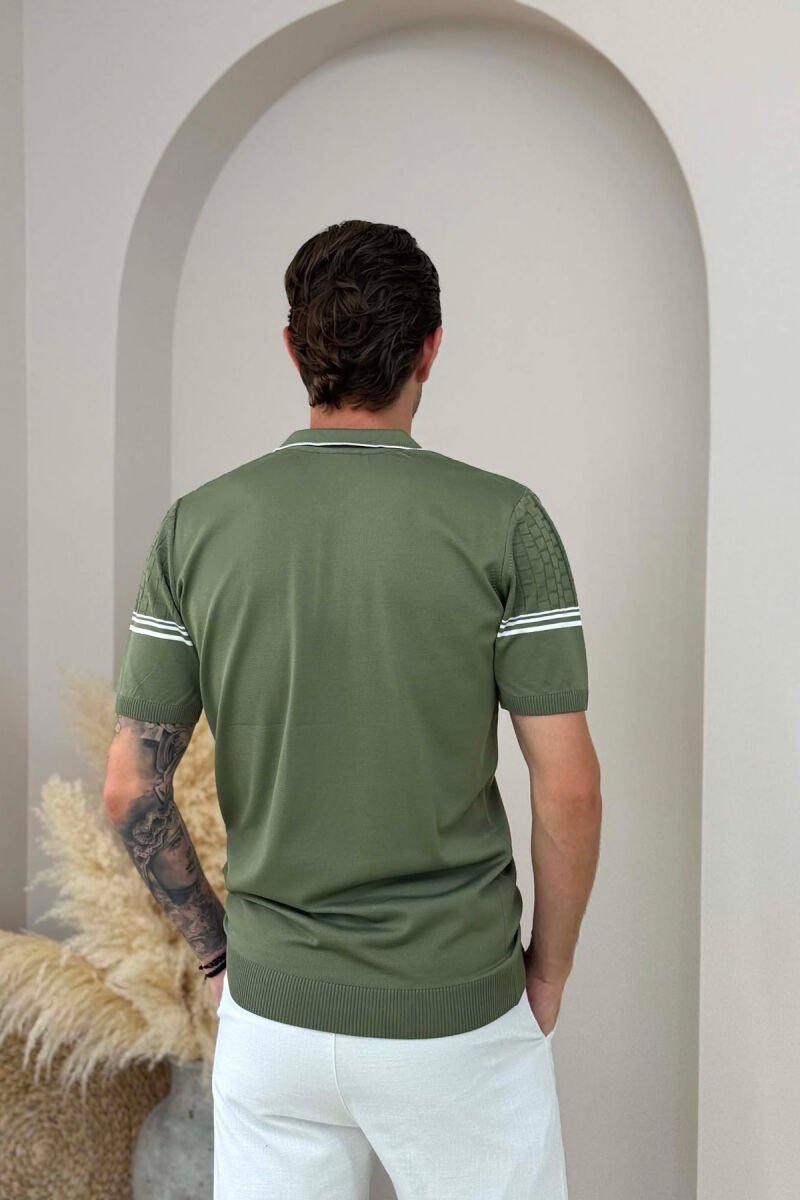 T-SHIRT ME JAKE POLO PER MESHKUJ NE NGJYRE ULLI - 4