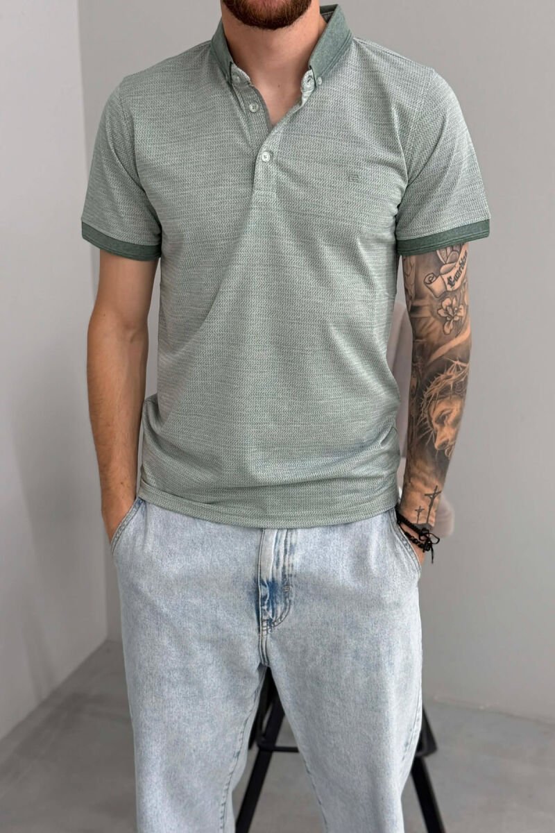 T-SHIRT ME JAKE POLO PER MESHKUJ NE NGJYRE JESHILE - 2