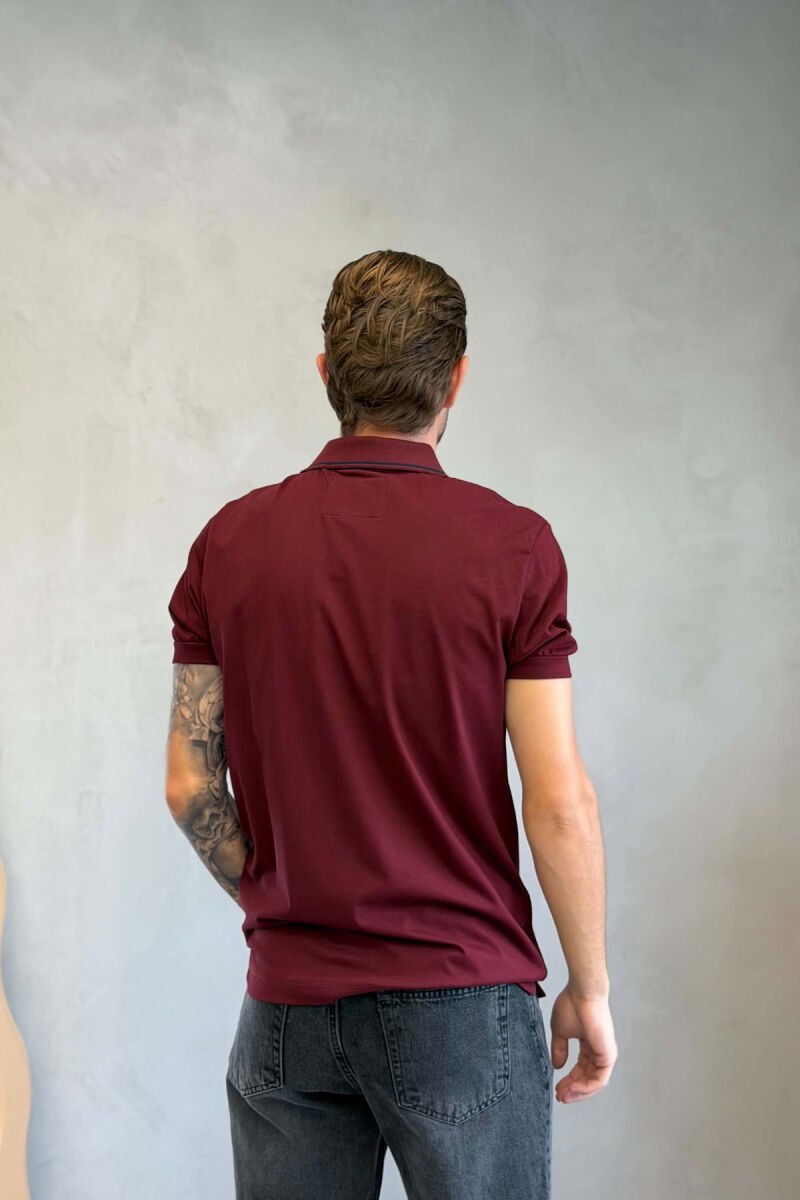 T-SHIRT ME JAKE POLO PER MESHKUJ NE NGJYRE VISHNJE - 2