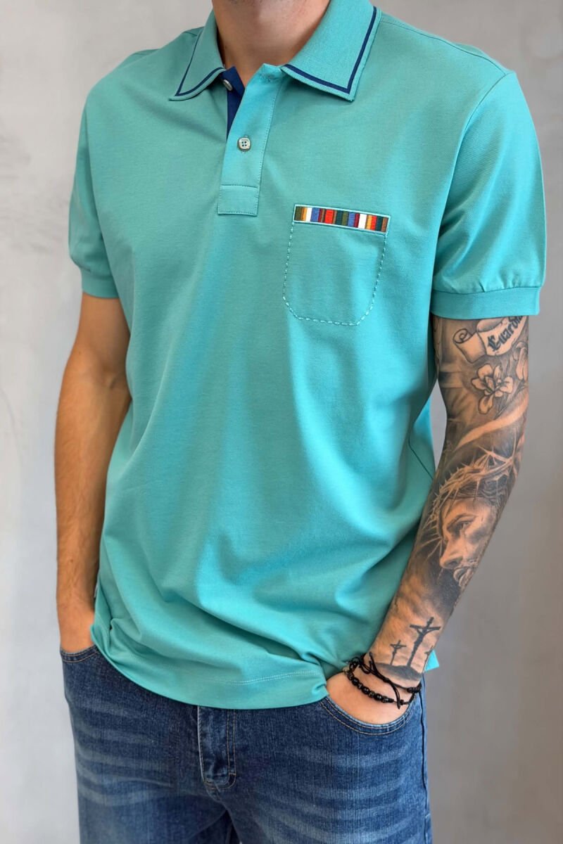 T-SHIRT ME JAKE POLO PER MESHKUJ NE NGJYRE MENTE - 4