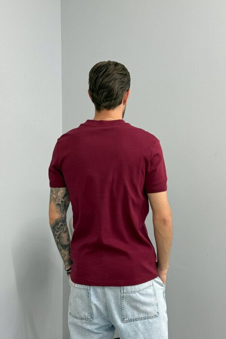 T-SHIRT ME JAKE V PER MESHKUJ NE NGJYRE VISHNJE - 2