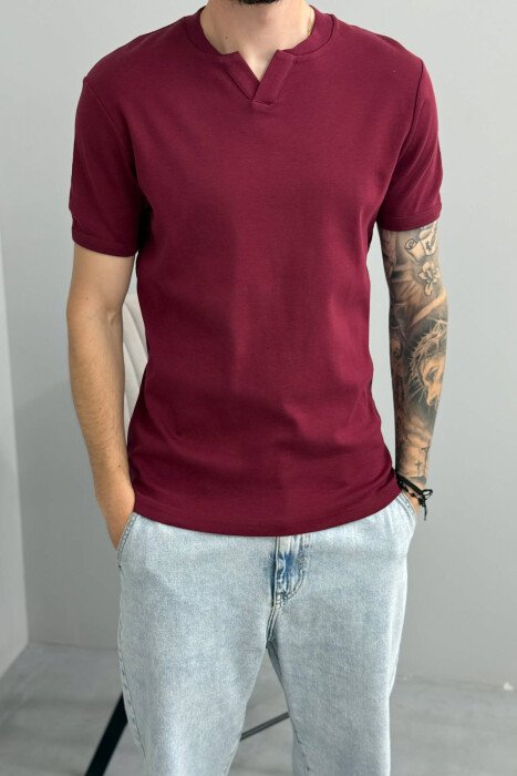 T-SHIRT ME JAKE V PER MESHKUJ NE NGJYRE VISHNJE - 4