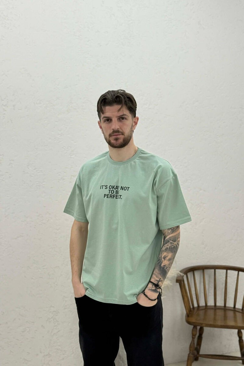 T-SHIRT ME SHKRIME PARA & PAS PER MESHKUJ NE NGJYRE MENTE - 1