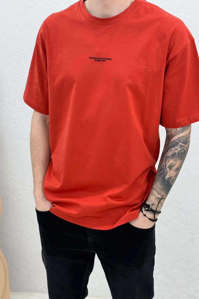 T-SHIRT ME SHKRIME PËR MESHKUJ NË NGJYRË TULLE - 2
