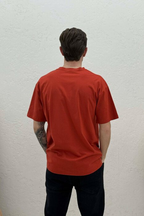T-SHIRT ME SHKRIME PËR MESHKUJ NË NGJYRË TULLE - 4