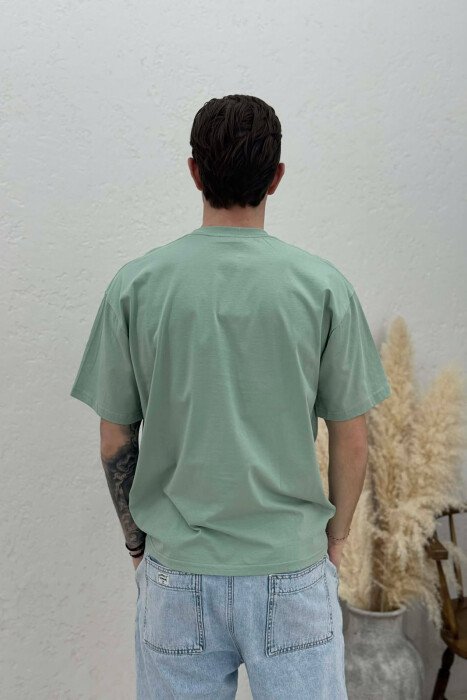 T-SHIRT ME SHKRIME PËR MESHKUJ NË NGJYRË MENTE - 4