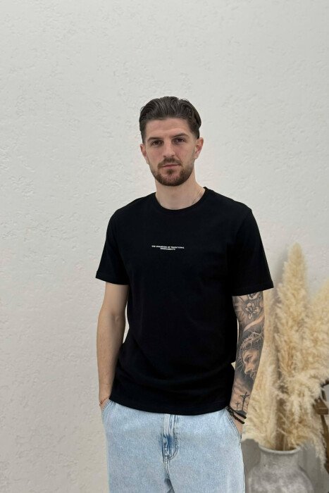 T-SHIRT ME SHKRIME TE VOGLA PER MESHKUJ NE NGJYRE TE ZEZE - 1