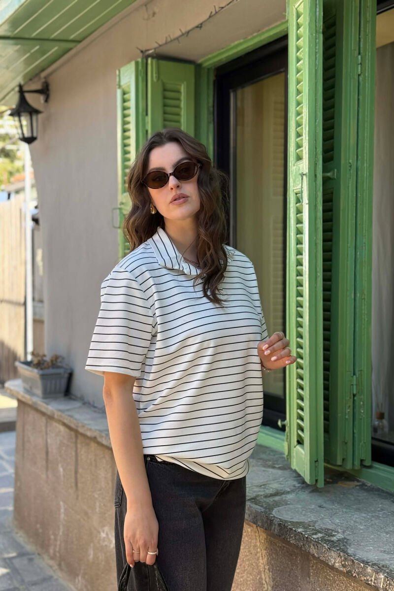T-SHIRT ME VIJA ME JAKE POLO PER FEMRA + 6 PALE CORAPE DHURATE NE NGJYRE TE BARDHE - 3